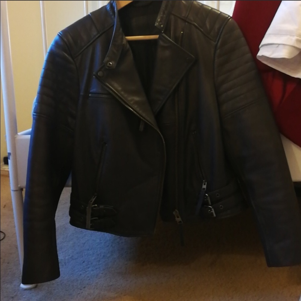 All Saints Dorsey Leather Jacket. Size 8